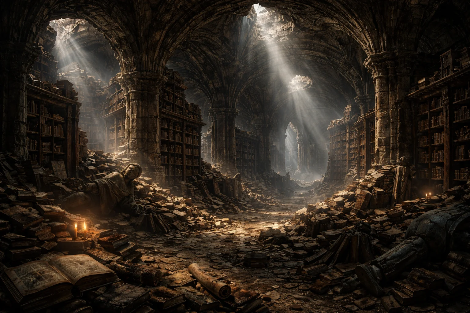 Ancient Library Collapse