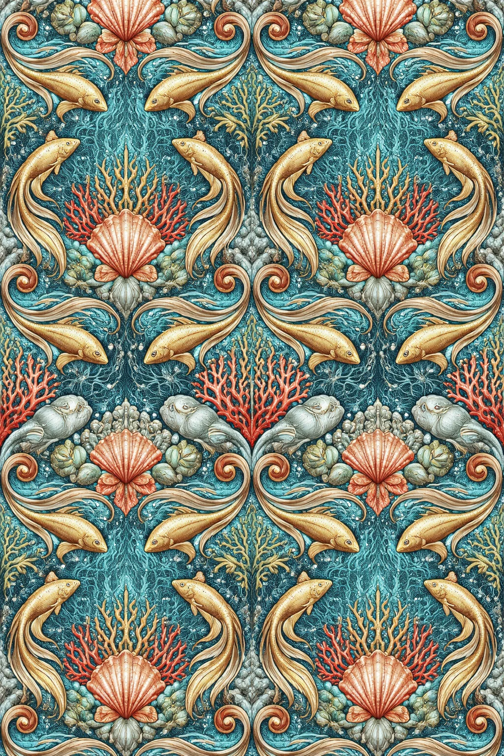 Ornamental Textile Pattern Template sample image 2