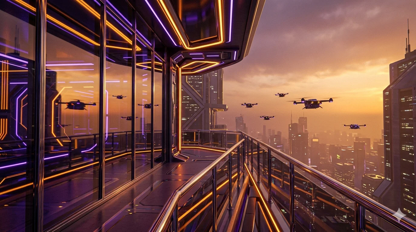 The Neon-Noir Cybernetic Vista sample image 2