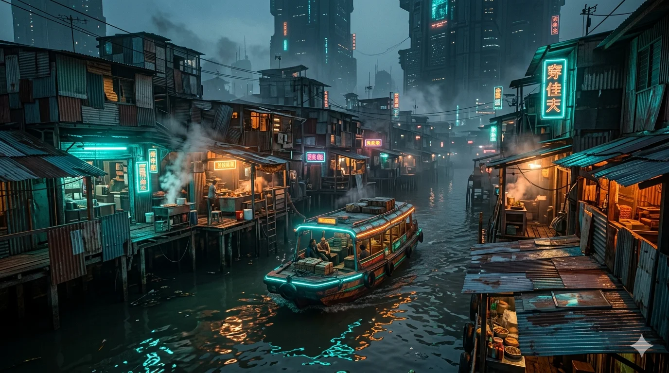 The Neon-Noir Cybernetic Vista sample image 4