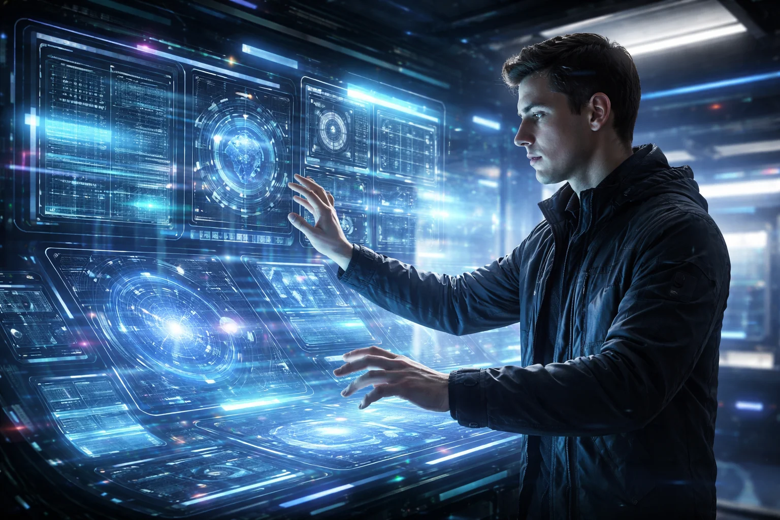 Advanced Holographic Control Interface in a Sci-Fi Environment sample image 2