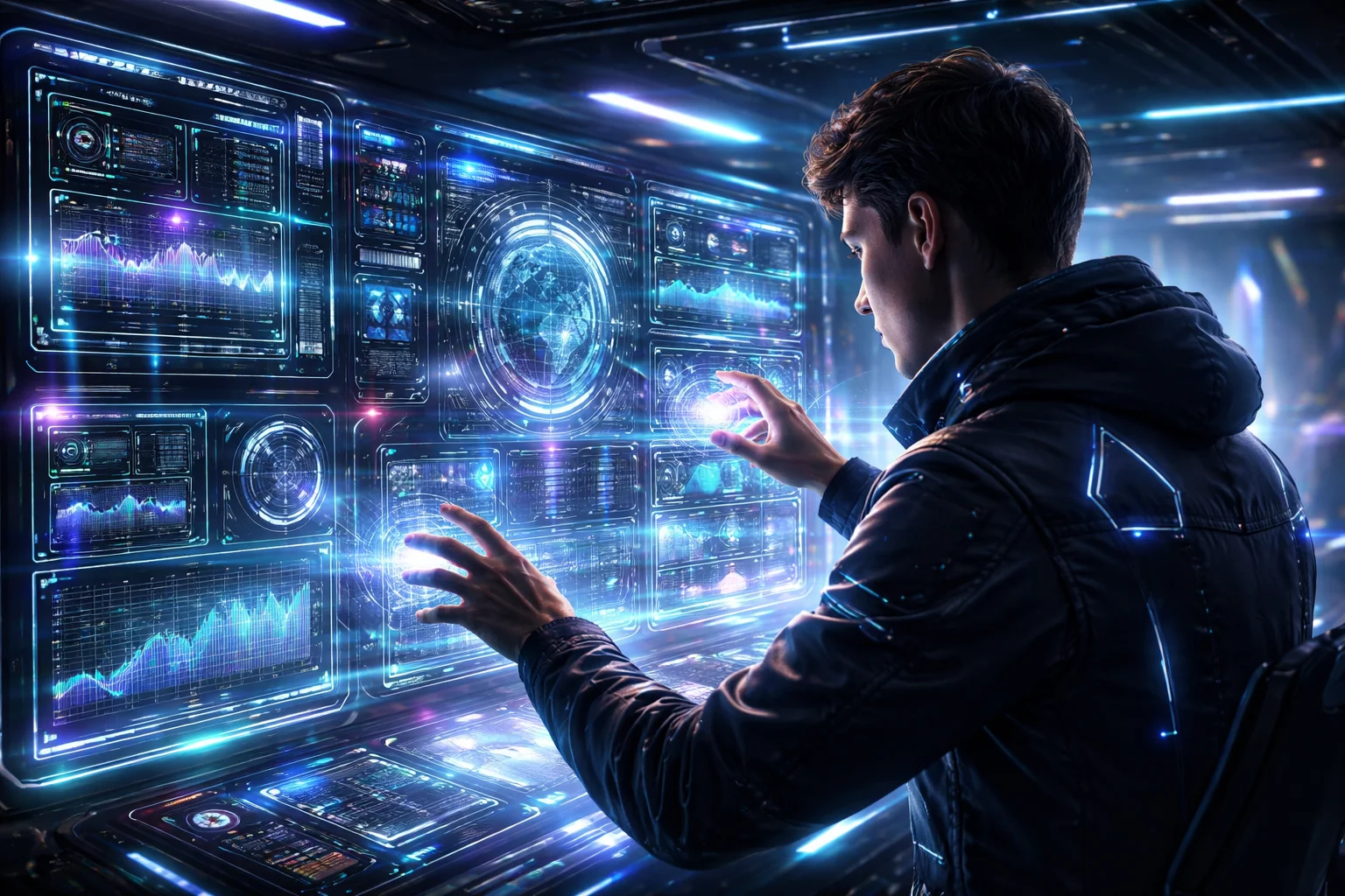 Advanced Holographic Control Interface in a Sci-Fi Environment sample image 3